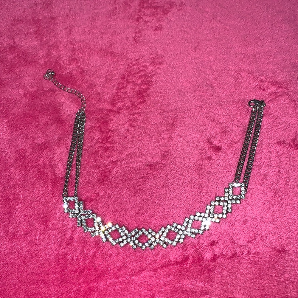 Rhinestone choker necklace